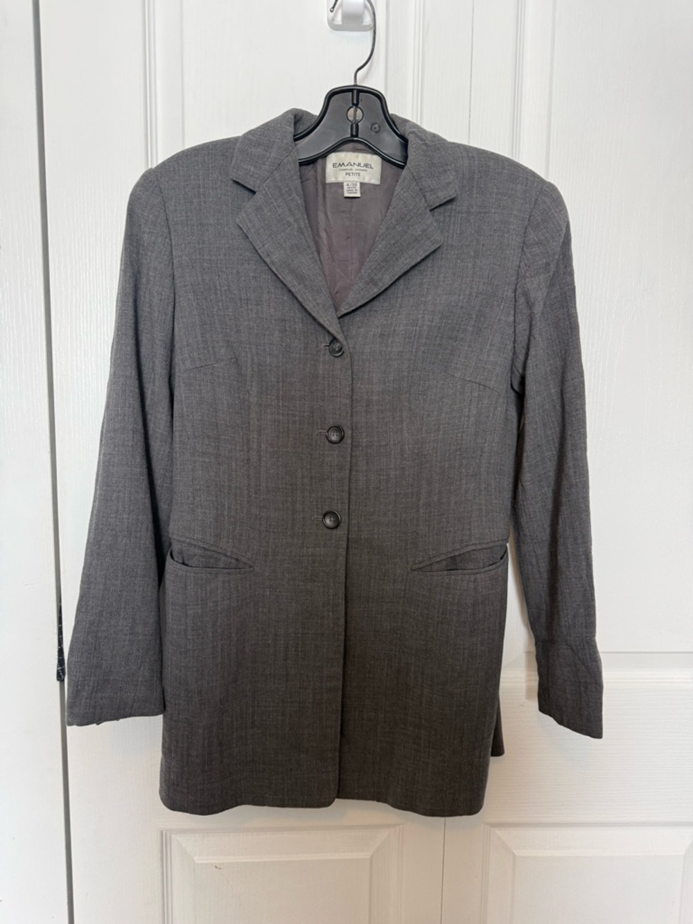 Emanuel Ungaro Charcoal Gray Three-Button Blazer